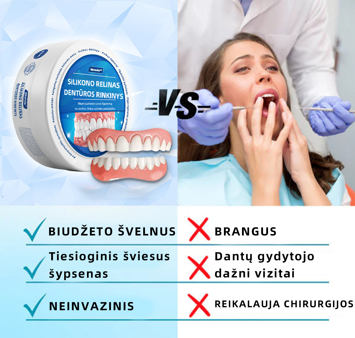 𝐁𝐢𝐤𝐞𝐧𝐝𝐚™Silikono pamušalo dantų protezų rinkinys🔥 (⏰𝑆𝑢𝑚𝑎ž𝑖𝑛𝑡𝑎𝑠 𝑛𝑢𝑜𝑙𝑎𝑖𝑑ų 𝑙𝑖𝑚𝑖𝑡𝑎𝑠, 𝑡𝑎𝑖𝑘𝑜𝑚𝑎𝑠 30 𝑚𝑖𝑛𝑢č𝑖ų⏰) 🦷👩⚕️