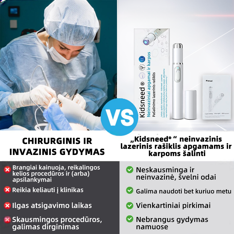 KIDSNEED®💃 neinvazinis apgamų ir karpų šalinimo lazerinis rašiklis – Galingas🔥🔥🔥Lietuvos Medicinos Sąjungos (LMS) rekomendacija